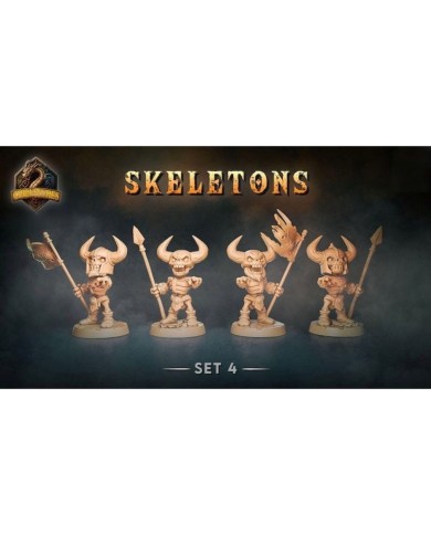 Esqueletos Chibis - Set D - 4 minis
