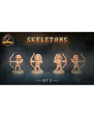 Chibi Skeletons - Set D - 4 minis