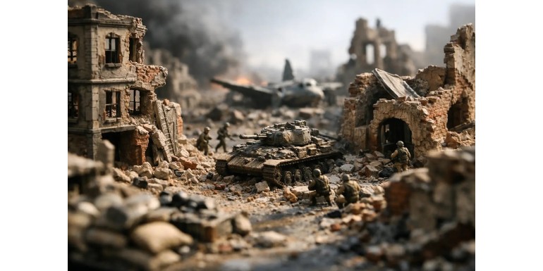 Ruinas de la Segunda Guerra Mundial para mesa