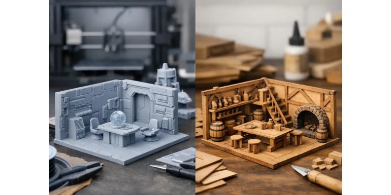 Escenografía de PLA o MDF: qué conviene más